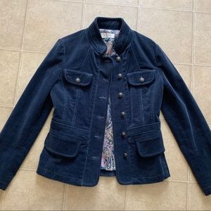 A very sturdy warm peacock blue jacket